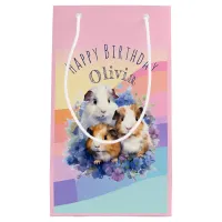 Cute Guinea Pigs Pet Animals Pretty Happy Birthday Small Gift Bag