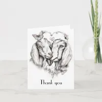 Rustic elegant goat lovers thank you card
