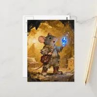 Mouse in a Cave Finds a Treasure Postcard
