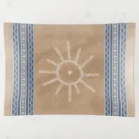 Southwest Sun Petroglyph Blue Geometric Borders Trinket Tray