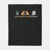 Peace Halloween Peace Sign Skeleton Witch's Hands  Fleece Blanket