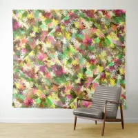 Paint Splatter Autumn Color Leaves Abstract Tapestry