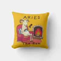 Aries the Ram zodiac star constellation Throw Pillow