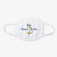 Hope Anchors the Soul Gold and Blue White Cotton Face Mask