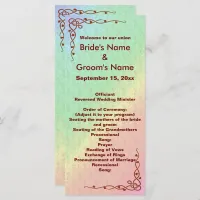 Floral Pattern Rainbow Autumn Wedding Program