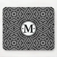 Geometric Pattern Monogram Black and White ID149 Mouse Pad