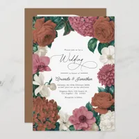 Clay Terracotta, Desert Rose & Pale Oat Wedding Invitation