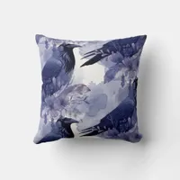 Watercolor Flowers Floral Raven Botanicals Throw Pillow