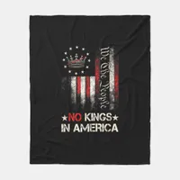 No Kings In America Vintage Political USA Flag We  Fleece Blanket