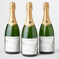 Finely flourished wedding sparkling wine sparkling wine label