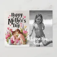 *~* Whimsical Mother's Day AP72 Photo Hearts Holiday Postcard