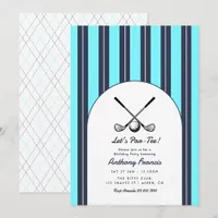 Navy, White, & Electric Blue Golf Birthday Party Invitation