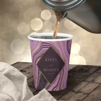 Abstract Agate Wedding Mauve ID827 Paper Cups