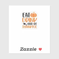 Eat Drink And Be Scary Minimal Clean Sticker