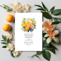 Citrus Floral Wedding Invitation