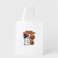 Tis The Season Halloween Costume Witch Hat Grocery Bag