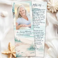 Tropical Beach Funeral Photo Memorial Prayer Card Bookmarks
