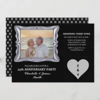 25th Wedding Anniversary Party Silver RSVP Card