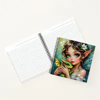 Pretty Elven Fairy and Dragon Personalized Notebook