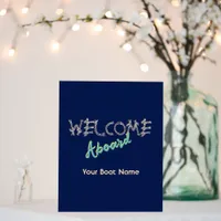 Welcome Aboard Nautical Boat Name Navy Blue Foam Board