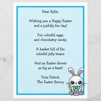 Whimsical Easter Bunny and Poem Kid's Letter Game