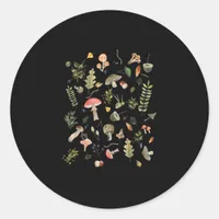 Cottagecore Mushroom Aesthetic Academia Goblincore Classic Round Sticker