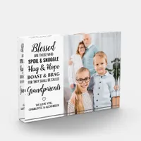 Personalized Blessed Grandparents Poem Modern Photo Block