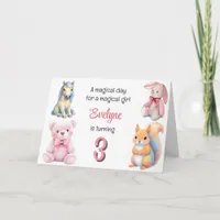 Magical Pastel Birthday Girls Unicorn Bunny Bear Invitation