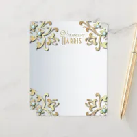 Elegant Gold Baroque Filigree Border Paper