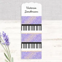 Piano Keys Lilac Patterned Personalized Bookmark