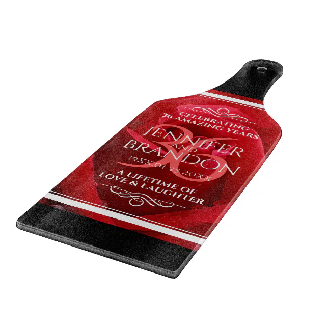 Elegant 36th Rose Wedding Anniversary Celebration Cutting Board