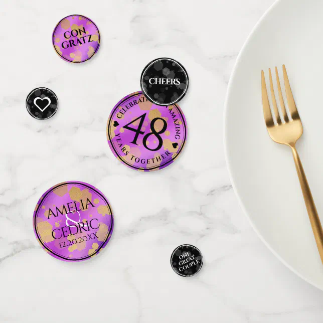 Elegant 48th Amethyst Wedding Anniversary Confetti