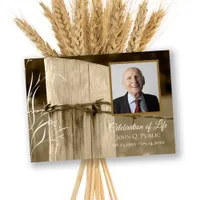 Rural Fence Post Celebration of Life Memorial Invitation