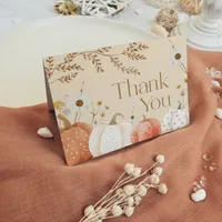 Autumn Thank You Card Pumpkin Fall Boho