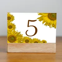 Yellow Sunflower Edge Table Numbers