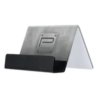 Rough Metal Plate Gray ID327 Desk Business Card Holder