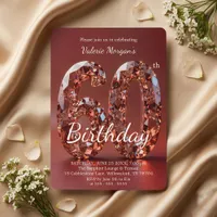 Glamorous Burgundy Red Diamond 60th Birthday Invitation