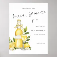 Printable Main Squeeze Lemon Welcome Bridal Shower Poster