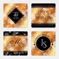 Elegant 49th Copper Wedding Anniversary Coaster Set
