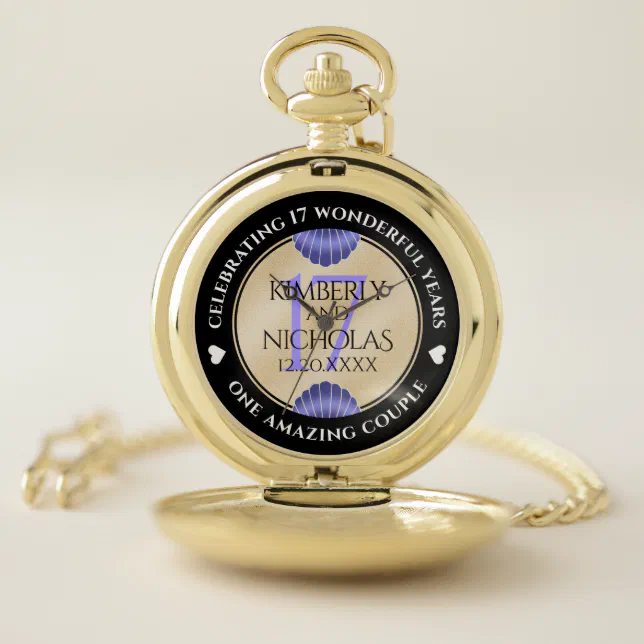 Elegant 17th Shells Wedding Anniversary Pocket Watch