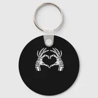 Skeleton Heart Hands Sign Halloween Costume Viral  Keychain