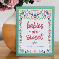 Colorful Floral Mexican Fiesta Baby Shower Treat Poster