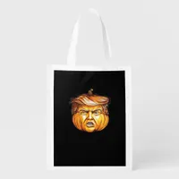 Funny Halloween Pumpkin Political Parody Donald Tr Grocery Bag