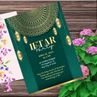 Green And Gold Ramadan Iftar Party Invitation