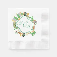 St. Patrick's Day Monogram Crest Paper Napkin