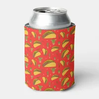 Cool Tacos Tortilla and Chillies Fast Food Pattern Can Cooler