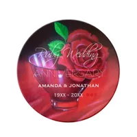 40th Ruby Wedding Anniversary Commemorative Plate