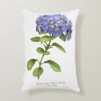 Blue Hydrangea Flower Decorative Pillow