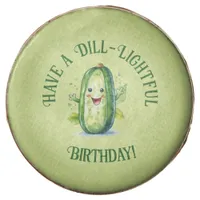 Cute Green Cartoon Pickle Birthday Chocolate Covered Oreo