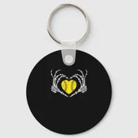 Softball Heart Skeleton Hand Halloween Costume Fun Keychain